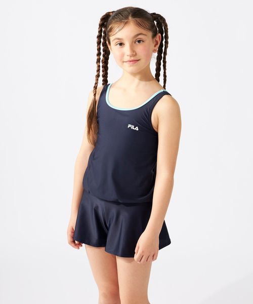 Op/FILA 【FILA】キュロットタイプのワンピースクール水着 水着 グレー オーピーフィラ 493719 and ST アンドエスティ(旧ドットエスティ) Op/FILA 【FILA】キュロットタイプのワンピースクール水着 水着 グレー オーピーフィラ 493719 and ST アンドエスティ(旧ドットエスティ)