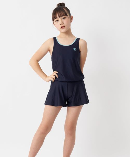 Op/FILA 【FILA】キュロットタイプのワンピースクール水着 水着 グレー オーピーフィラ 493731 and ST アンドエスティ(旧ドットエスティ) Op/FILA 【FILA】キュロットタイプのワンピースクール水着 水着 グレー オーピーフィラ 493731 and ST アンドエスティ(旧ドットエスティ)