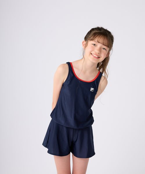 Op/FILA 【FILA】キュロットタイプのワンピースクール水着/キッズ 水着 グレー L オーピーフィラ 493731 and ST アンドエスティ(旧ドットエスティ) Op/FILA 【FILA】キュロットタイプのワンピースクール水着/キッズ 水着 グレー L オーピーフィラ 493731 and ST アンドエスティ(旧ドットエスティ)