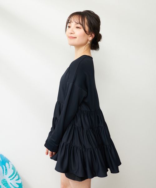 Op/FILA 【ocean pacific】ティアードフリルラッシュガード チュニック 水着 ピンク L オーピーフィラ 493763 and ST アンドエスティ(旧ドットエスティ) Op/FILA 【ocean pacific】ティアードフリルラッシュガード チュニック 水着 ピンク L オーピーフィラ 493763 and ST アンドエスティ(旧ドットエスティ)