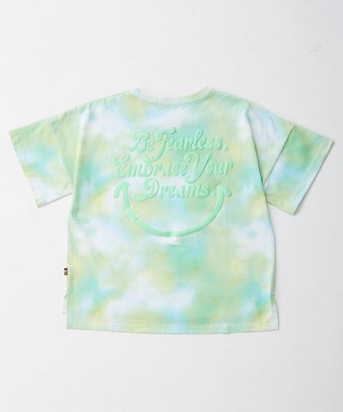 Op/FILA 【RUSTY】ニコちゃん×タイダイ柄半袖Tシャツ オフホワイト キッズ オーピーフィラ 493838 and ST アンドエスティ(旧ドットエスティ) Op/FILA 【RUSTY】ニコちゃん×タイダイ柄半袖Tシャツ オフホワイト キッズ オーピーフィラ 493838 and ST アンドエスティ(旧ドットエスティ)