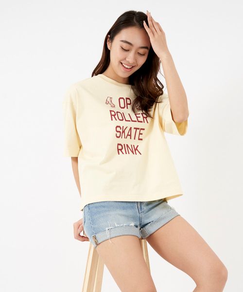 Op/FILA 【ocean pacific】クラックプリント半袖Tシャツ オレンジ M ウィメンズインナー オーピーフィラ 574497 and ST アンドエスティ(旧ドットエスティ) Op/FILA 【ocean pacific】クラックプリント半袖Tシャツ オレンジ M ウィメンズインナー オーピーフィラ 574497 and ST アンドエスティ(旧ドットエスティ)
