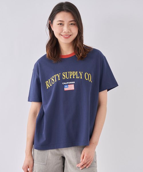 Op/FILA 【RUSTY】別注 アメカジTシャツ ブラウン M ウィメンズインナー オーピーフィラ 574547 and ST アンドエスティ(旧ドットエスティ) Op/FILA 【RUSTY】別注 アメカジTシャツ ブラウン M ウィメンズインナー オーピーフィラ 574547 and ST アンドエスティ(旧ドットエスティ)