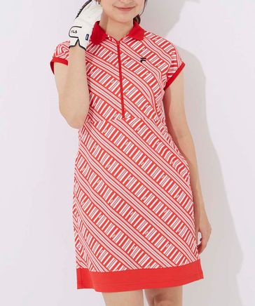 FILA ストライプ柄 半袖ワンピースS FILA GOLF フィラゴルフ Lサイズ ワンピース 半袖 春夏