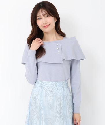 ニット セーター 2025春夏新作 アシメケープパールニット レディース 楽天市場】アシメカラーパールニット NATURAL BEAUTY BASIC