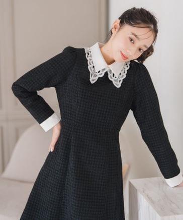 MISCH MASCH】レースエリツキツイードミニワンピース/ MM547420