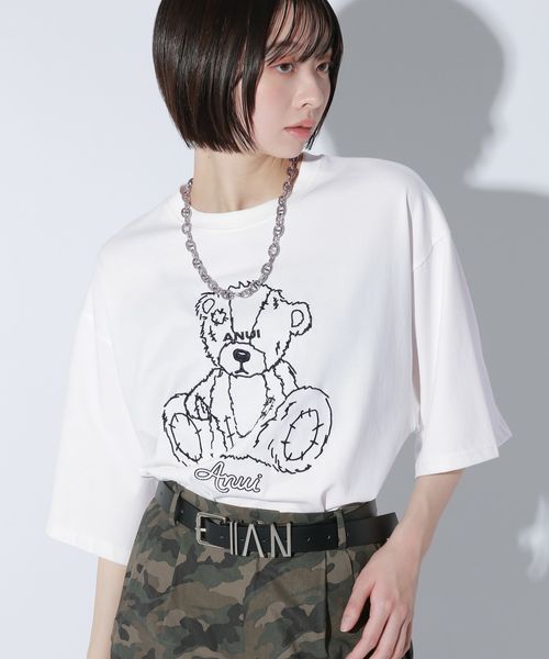 PAGEBOY 【Anui/2サイズ展開】GRMベアーTシャツ ホワイト Anui ページボーイ 106790 and ST アンドエスティ(旧ドットエスティ) PAGEBOY 【Anui/2サイズ展開】GRMベアーTシャツ ホワイト Anui ページボーイ 106790 and ST アンドエスティ(旧ドットエスティ)