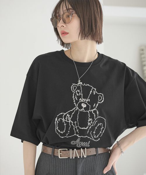 PAGEBOY 【Anui/2サイズ展開】GRMベアーTシャツ ブラック Anui ページボーイ 106790 and ST アンドエスティ(旧ドットエスティ) PAGEBOY 【Anui/2サイズ展開】GRMベアーTシャツ ブラック Anui ページボーイ 106790 and ST アンドエスティ(旧ドットエスティ)
