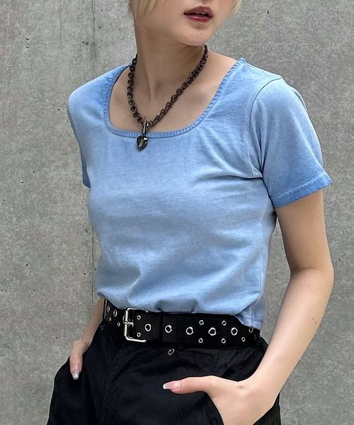 PAGEBOY スクエアネックコンパクトTシャツ ブルー FREE ウィメンズインナー ページボーイ 123758 and ST アンドエスティ(旧ドットエスティ) PAGEBOY スクエアネックコンパクトTシャツ ブルー FREE ウィメンズインナー ページボーイ 123758 and ST アンドエスティ(旧ドットエスティ)