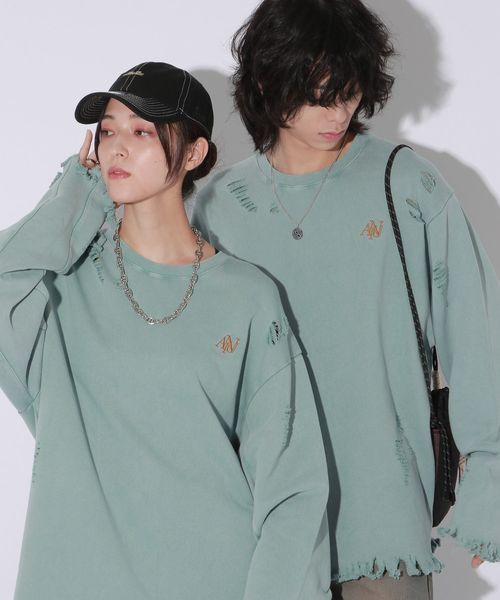 Anui/2サイズ展開】ロゴダメージスウェット | [公式]ページ