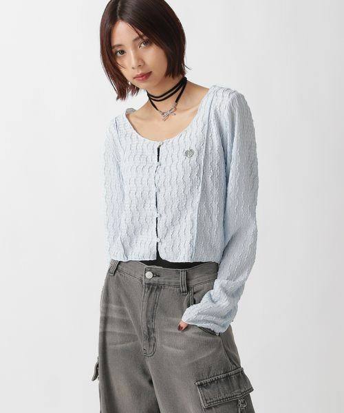 PAGEBOY ヨウリュウジャガードプレートカーディガン ライトブルー FREE ウィメンズインナー ページボーイ 152011 and ST アンドエスティ(旧ドットエスティ) PAGEBOY ヨウリュウジャガードプレートカーディガン ライトブルー FREE ウィメンズインナー ページボーイ 152011 and ST アンドエスティ(旧ドットエスティ)