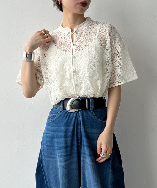 PAGEBOY 【WEB限定アイテム】レースバンドカラーシャツ オフホワイト FREE ウィメンズインナー ページボーイ 192466 and ST アンドエスティ(旧ドットエスティ) PAGEBOY 【WEB限定アイテム】レースバンドカラーシャツ オフホワイト FREE ウィメンズインナー ページボーイ 192466 and ST アンドエスティ(旧ドットエスティ)