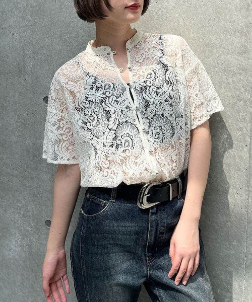 PAGEBOY 【WEB限定アイテム】レースバンドカラーシャツ オフホワイト FREE ウィメンズインナー ページボーイ 192466 and ST アンドエスティ(旧ドットエスティ) PAGEBOY 【WEB限定アイテム】レースバンドカラーシャツ オフホワイト FREE ウィメンズインナー ページボーイ 192466 and ST アンドエスティ(旧ドットエスティ)