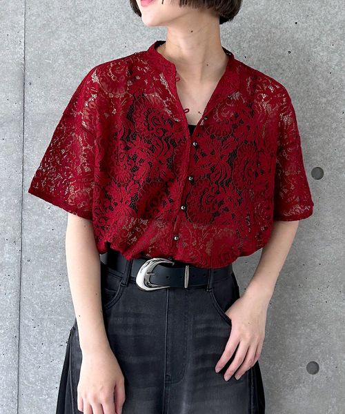PAGEBOY 【WEB限定アイテム】レースバンドカラーシャツ【再入荷】 レッド FREE ウィメンズインナー ページボーイ 192466 and ST アンドエスティ(旧ドットエスティ) PAGEBOY 【WEB限定アイテム】レースバンドカラーシャツ【再入荷】 レッド FREE ウィメンズインナー ページボーイ 192466 and ST アンドエスティ(旧ドットエスティ)