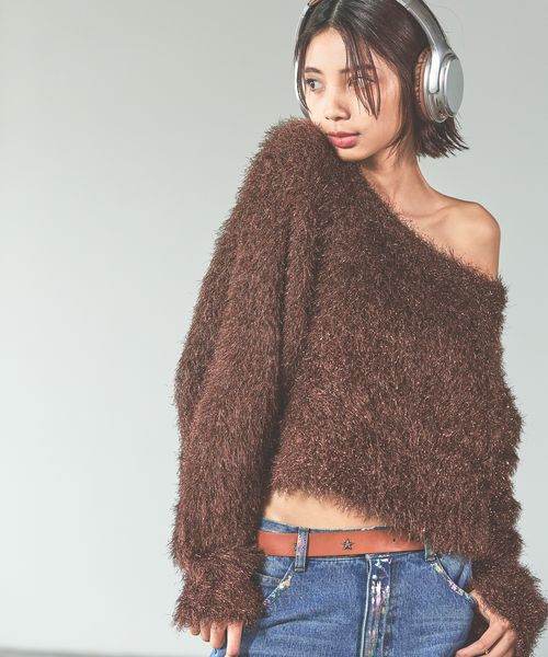 PAGEBOY 【新色入荷】キラキラオフショルニット ブラウン FREE ウィメンズインナー ページボーイ 211390 and ST アンドエスティ(旧ドットエスティ) PAGEBOY 【新色入荷】キラキラオフショルニット ブラウン FREE ウィメンズインナー ページボーイ 211390 and ST アンドエスティ(旧ドットエスティ)