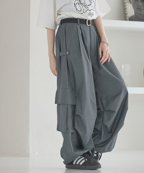 PAGEBOY 【Anui/3サイズ展開】TRタックパラシュートパンツ【再入荷】 チャコールグレー Anui ページボーイ 243993 and ST アンドエスティ(旧ドットエスティ) PAGEBOY 【Anui/3サイズ展開】TRタックパラシュートパンツ【再入荷】 チャコールグレー Anui ページボーイ 243993 and ST アンドエスティ(旧ドットエスティ)