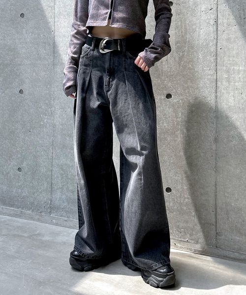 PAGEBOY 【WEB限定サイズあり・新色予約受付中】タックデニムパンツ ブラック S ウィメンズボトムス ページボーイ 249202 and ST アンドエスティ(旧ドットエスティ) PAGEBOY 【WEB限定サイズあり・新色予約受付中】タックデニムパンツ ブラック S ウィメンズボトムス ページボーイ 249202 and ST アンドエスティ(旧ドットエスティ)