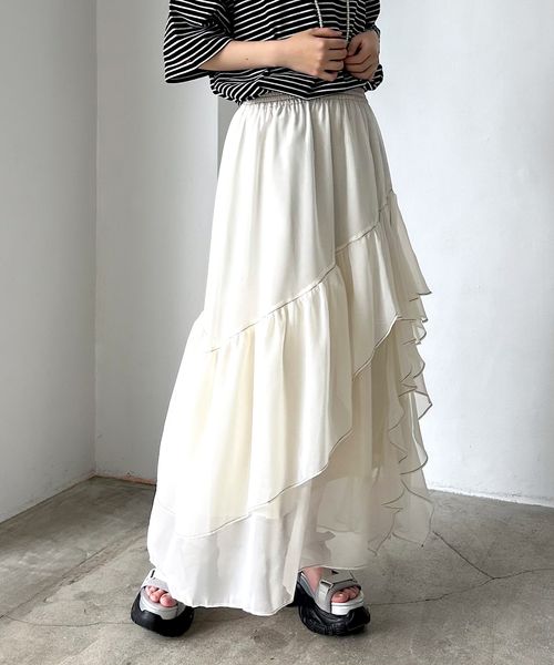 PAGEBOY 【再入荷&一部カラー追加予約】ステッチフリルスカート オフホワイト FREE ウィメンズボトムス ページボーイ 289012 and ST アンドエスティ(旧ドットエスティ) PAGEBOY 【再入荷&一部カラー追加予約】ステッチフリルスカート オフホワイト FREE ウィメンズボトムス ページボーイ 289012 and ST アンドエスティ(旧ドットエスティ)