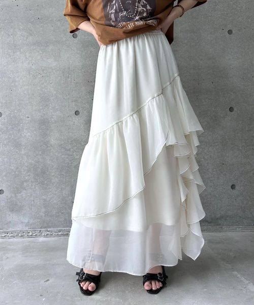 PAGEBOY 【再入荷・シーズンレスで使える】ステッチフリルスカート オフホワイト FREE ウィメンズボトムス ページボーイ 289012 and ST アンドエスティ(旧ドットエスティ) PAGEBOY 【再入荷・シーズンレスで使える】ステッチフリルスカート オフホワイト FREE ウィメンズボトムス ページボーイ 289012 and ST アンドエスティ(旧ドットエスティ)
