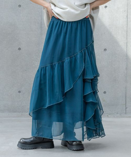 PAGEBOY 【再入荷&一部カラー追加予約】ステッチフリルスカート グリーン FREE ウィメンズボトムス ページボーイ 289012 and ST アンドエスティ(旧ドットエスティ) PAGEBOY 【再入荷&一部カラー追加予約】ステッチフリルスカート グリーン FREE ウィメンズボトムス ページボーイ 289012 and ST アンドエスティ(旧ドットエスティ)
