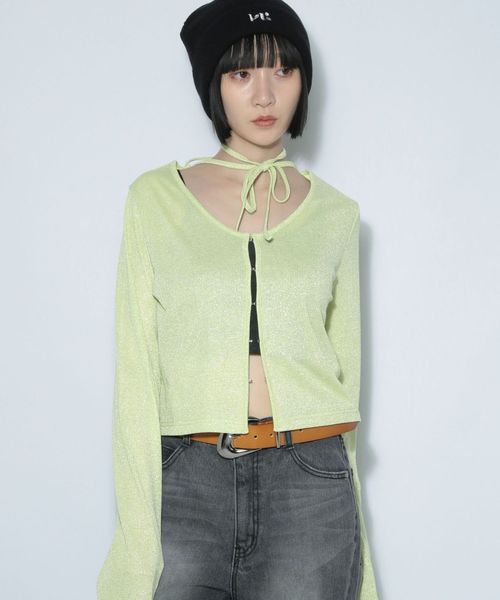 PAGEBOY 【再入荷・新色追加】キラキラカットホックカーディガン グリーン FREE ウィメンズインナー ページボーイ 321454 and ST アンドエスティ(旧ドットエスティ) PAGEBOY 【再入荷・新色追加】キラキラカットホックカーディガン グリーン FREE ウィメンズインナー ページボーイ 321454 and ST アンドエスティ(旧ドットエスティ)