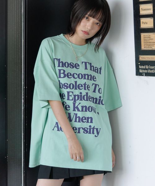 PAGEBOY 【PBLIM】メッセージロゴTシャツ グリーン M LIM ページボーイ 324808 and ST アンドエスティ(旧ドットエスティ) PAGEBOY 【PBLIM】メッセージロゴTシャツ グリーン M LIM ページボーイ 324808 and ST アンドエスティ(旧ドットエスティ)