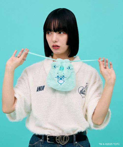 PAGEBOY 【ケアベア×Anui】ベアフェイス巾着 ライトブルー Anui ページボーイ 326765 and ST アンドエスティ(旧ドットエスティ) PAGEBOY 【ケアベア×Anui】ベアフェイス巾着 ライトブルー Anui ページボーイ 326765 and ST アンドエスティ(旧ドットエスティ)