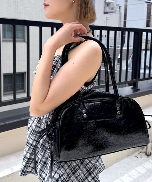 PAGEBOY レースアップボストンBAG ブラック ウィメンズグッズ ページボーイ 328095 and ST アンドエスティ(旧ドットエスティ) PAGEBOY レースアップボストンBAG ブラック ウィメンズグッズ ページボーイ 328095 and ST アンドエスティ(旧ドットエスティ)