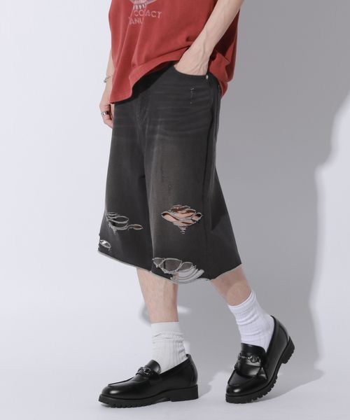 PAGEBOY 【Anui/2サイズ展開】カットハーフデニム ブラック Anui ページボーイ 329737 and ST アンドエスティ(旧ドットエスティ) PAGEBOY 【Anui/2サイズ展開】カットハーフデニム ブラック Anui ページボーイ 329737 and ST アンドエスティ(旧ドットエスティ)
