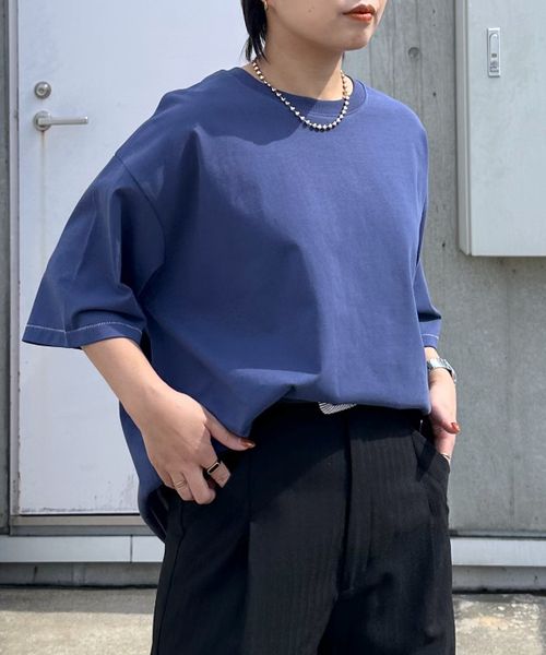 PAGEBOY ステッチルーズT(WEB限定Sサイズ&カラーあり) ダークブルー FREE ウィメンズインナー ページボーイ 414161 and ST アンドエスティ(旧ドットエスティ) PAGEBOY ステッチルーズT(WEB限定Sサイズ&カラーあり) ダークブルー FREE ウィメンズインナー ページボーイ 414161 and ST アンドエスティ(旧ドットエスティ)