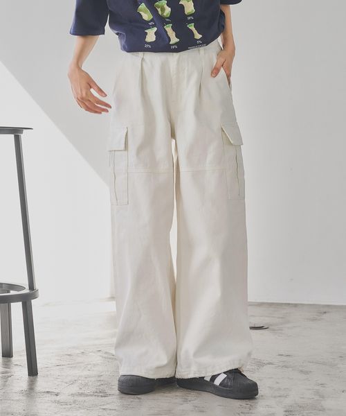 PAGEBOY 【PBLIM】ピグメントカーゴパンツ オフホワイト L LIM ページボーイ 452325 and ST アンドエスティ(旧ドットエスティ) PAGEBOY 【PBLIM】ピグメントカーゴパンツ オフホワイト L LIM ページボーイ 452325 and ST アンドエスティ(旧ドットエスティ)