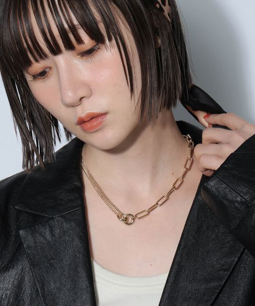 PAGEBOY Wリングチェーンネックレス ベージュ ウィメンズグッズ ページボーイ 452498 and ST アンドエスティ(旧ドットエスティ) PAGEBOY Wリングチェーンネックレス ベージュ ウィメンズグッズ ページボーイ 452498 and ST アンドエスティ(旧ドットエスティ)