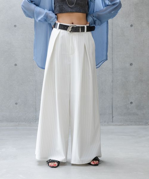 PAGEBOY 【一部WEB限定カラー・セットアップ対応】ワイドタックパンツ ホワイト FREE ウィメンズボトムス ページボーイ 455500 and ST アンドエスティ(旧ドットエスティ) PAGEBOY 【一部WEB限定カラー・セットアップ対応】ワイドタックパンツ ホワイト FREE ウィメンズボトムス ページボーイ 455500 and ST アンドエスティ(旧ドットエスティ)