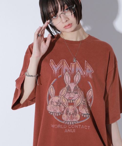 PAGEBOY 【Anui/2サイズ展開】ビンテージロックヤンキーラビットTシャツ ボルドー Anui ページボーイ 490279 and ST アンドエスティ(旧ドットエスティ) PAGEBOY 【Anui/2サイズ展開】ビンテージロックヤンキーラビットTシャツ ボルドー Anui ページボーイ 490279 and ST アンドエスティ(旧ドットエスティ)