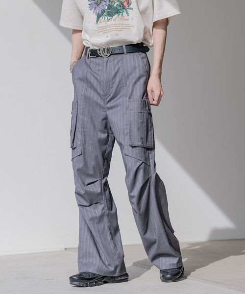 PAGEBOY 【Anui/2サイズ展開/SETUP対応】スリムカーゴパンツ グレー Anui ページボーイ 492368 and ST アンドエスティ(旧ドットエスティ) PAGEBOY 【Anui/2サイズ展開/SETUP対応】スリムカーゴパンツ グレー Anui ページボーイ 492368 and ST アンドエスティ(旧ドットエスティ)