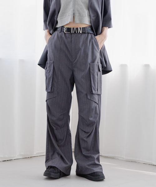 PAGEBOY 【Anui/2サイズ展開/SETUP対応】スリムカーゴパンツ グレー Anui ページボーイ 492368 and ST アンドエスティ(旧ドットエスティ) PAGEBOY 【Anui/2サイズ展開/SETUP対応】スリムカーゴパンツ グレー Anui ページボーイ 492368 and ST アンドエスティ(旧ドットエスティ)