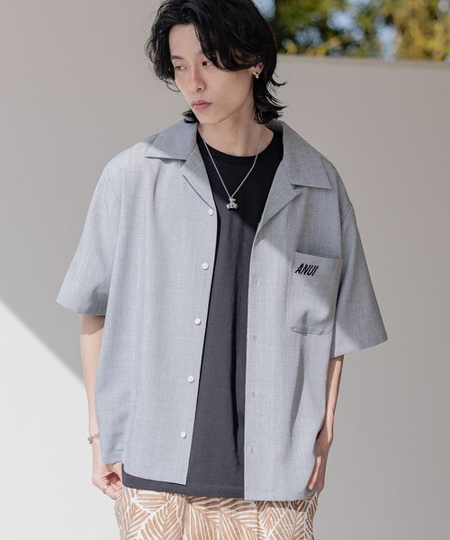 PAGEBOY Anui/アソートカイキンシャツ グレー Anui ページボーイ 492418 and ST アンドエスティ(旧ドットエスティ) PAGEBOY Anui/アソートカイキンシャツ グレー Anui ページボーイ 492418 and ST アンドエスティ(旧ドットエスティ)