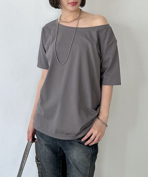 PAGEBOY 【2サイズ展開】ルーズネック2WAYオフショル チャコールグレー FREE ウィメンズインナー ページボーイ 492984 and ST アンドエスティ(旧ドットエスティ) PAGEBOY 【2サイズ展開】ルーズネック2WAYオフショル チャコールグレー FREE ウィメンズインナー ページボーイ 492984 and ST アンドエスティ(旧ドットエスティ)