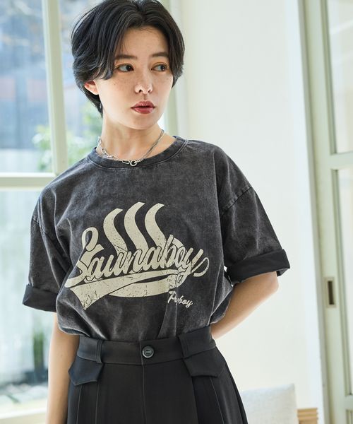 PAGEBOY 【PAGEBOY】サウナボーイコラボ フロカレッジT ブラック FREE ウィメンズインナー ページボーイ 493998 and ST アンドエスティ(旧ドットエスティ) PAGEBOY 【PAGEBOY】サウナボーイコラボ フロカレッジT ブラック FREE ウィメンズインナー ページボーイ 493998 and ST アンドエスティ(旧ドットエスティ)