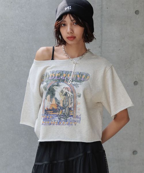 PAGEBOY ルーズネックミニウラケロックTシャツ ライトベージュ FREE ウィメンズインナー ページボーイ 494069 and ST アンドエスティ(旧ドットエスティ) PAGEBOY ルーズネックミニウラケロックTシャツ ライトベージュ FREE ウィメンズインナー ページボーイ 494069 and ST アンドエスティ(旧ドットエスティ)
