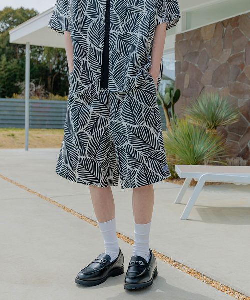 Anui/2サイズ展開】リーフガラセットアップショートパンツ【先行