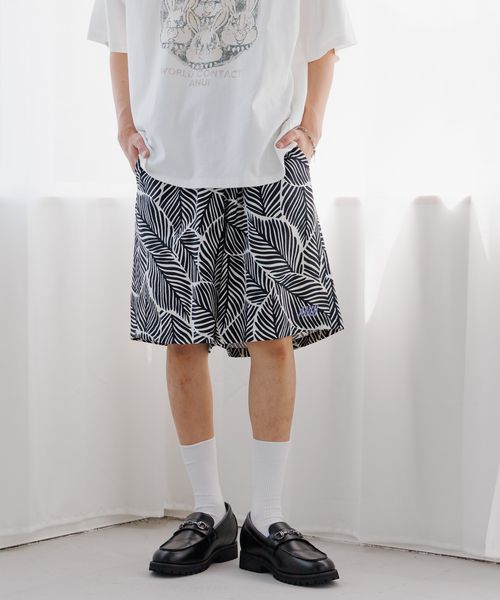 PAGEBOY 【Anui/2サイズ展開】リーフガラセットアップショートパンツ ブラック Anui ページボーイ 494820 and ST アンドエスティ(旧ドットエスティ) PAGEBOY 【Anui/2サイズ展開】リーフガラセットアップショートパンツ ブラック Anui ページボーイ 494820 and ST アンドエスティ(旧ドットエスティ)