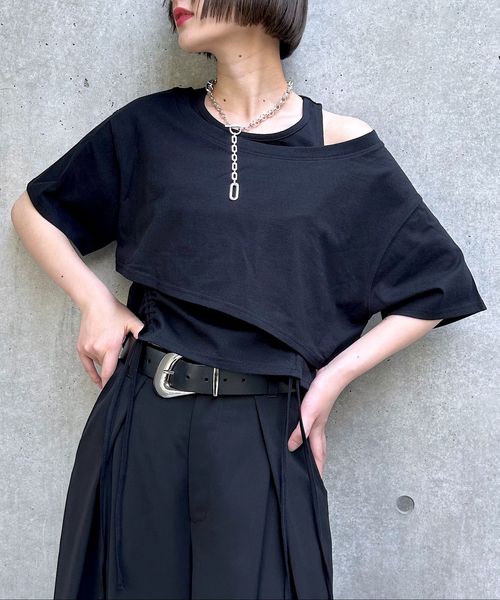 PAGEBOY オフショルTドロストタンクセット ブラック FREE ウィメンズインナー ページボーイ 495582 and ST アンドエスティ(旧ドットエスティ) PAGEBOY オフショルTドロストタンクセット ブラック FREE ウィメンズインナー ページボーイ 495582 and ST アンドエスティ(旧ドットエスティ)