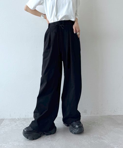 PAGEBOY タックスウェットパンツ【一部WEB限定カラーあり】 ブラック FREE ウィメンズボトムス ページボーイ 495623 and ST アンドエスティ(旧ドットエスティ) PAGEBOY タックスウェットパンツ【一部WEB限定カラーあり】 ブラック FREE ウィメンズボトムス ページボーイ 495623 and ST アンドエスティ(旧ドットエスティ)