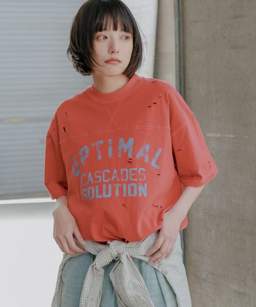 PAGEBOY 【PBLIM】ダメージカレッジTシャツ【一部カラー予約販売】 レッド L LIM ページボーイ 568607 and ST アンドエスティ(旧ドットエスティ) PAGEBOY 【PBLIM】ダメージカレッジTシャツ【一部カラー予約販売】 レッド L LIM ページボーイ 568607 and ST アンドエスティ(旧ドットエスティ)
