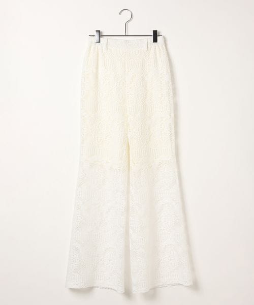 PAGEBOY レースワイドフレアパンツ オフホワイト FREE ウィメンズボトムス ページボーイ 571063 and ST アンドエスティ(旧ドットエスティ) PAGEBOY レースワイドフレアパンツ オフホワイト FREE ウィメンズボトムス ページボーイ 571063 and ST アンドエスティ(旧ドットエスティ)