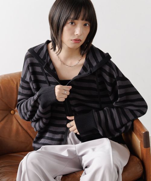 PAGEBOY 【PBLIM】ボーダーメッシュパーカー ブラック S LIM ページボーイ 576735 and ST アンドエスティ(旧ドットエスティ) PAGEBOY 【PBLIM】ボーダーメッシュパーカー ブラック S LIM ページボーイ 576735 and ST アンドエスティ(旧ドットエスティ)