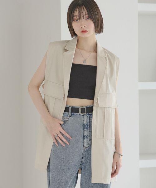 PAGEBOY Anui/ライトレザーベスト ベージュ Anui ページボーイ 577442 and ST アンドエスティ(旧ドットエスティ) PAGEBOY Anui/ライトレザーベスト ベージュ Anui ページボーイ 577442 and ST アンドエスティ(旧ドットエスティ)