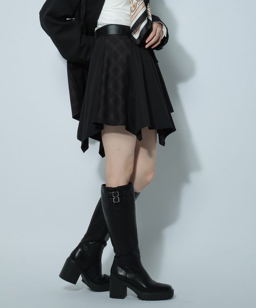 PAGEBOY 【セットアップ対応】チェックMIXイレヘムスカート ブラック FREE ウィメンズボトムス ページボーイ 579024 and ST アンドエスティ(旧ドットエスティ) PAGEBOY 【セットアップ対応】チェックMIXイレヘムスカート ブラック FREE ウィメンズボトムス ページボーイ 579024 and ST アンドエスティ(旧ドットエスティ)