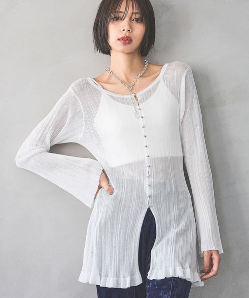 PAGEBOY シアーフレアチュニックニット オフホワイト FREE ウィメンズインナー ページボーイ 583875 and ST アンドエスティ(旧ドットエスティ) PAGEBOY シアーフレアチュニックニット オフホワイト FREE ウィメンズインナー ページボーイ 583875 and ST アンドエスティ(旧ドットエスティ)